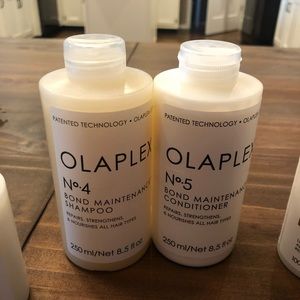 Olaplex-repairs, protects, and strengthens hair.